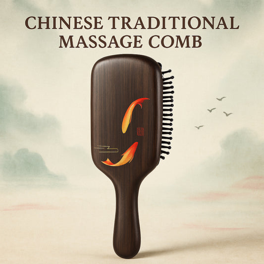 Dancing Koi of Fortune – Chinese traditional massage comb gift