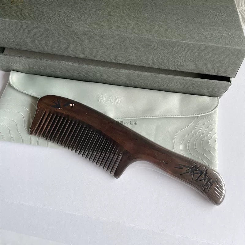Serenidad Verde — Peine artesanal tradicional chino premium