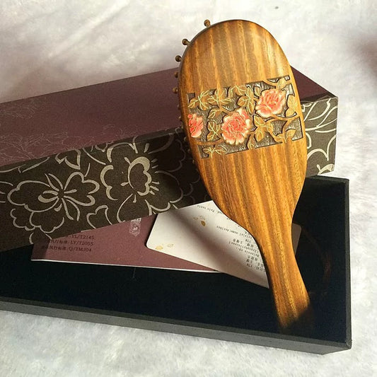 Graceful bloom – Handcrafted Chinese Traditional Massage Comb/Brush